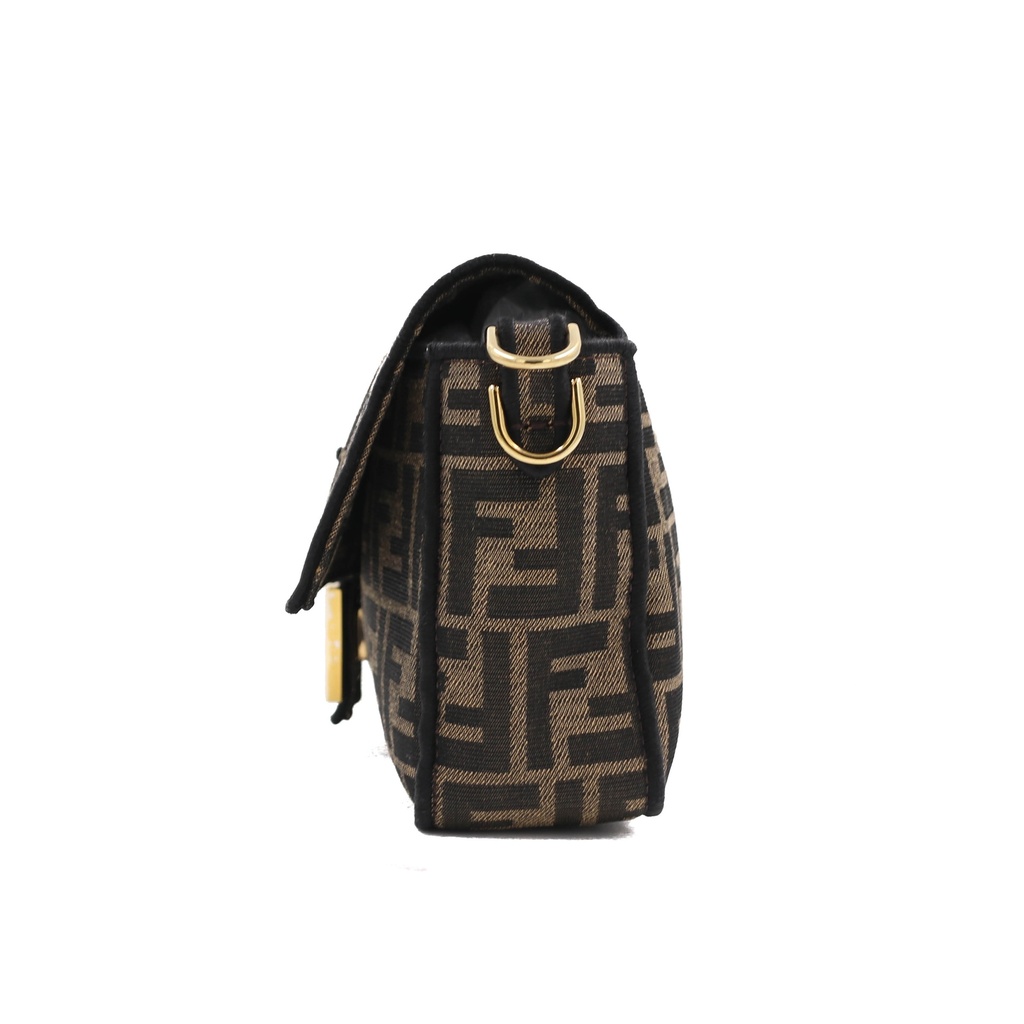 Fendi Baguette Brown FF Jacquard Fabric With Gold Hardware