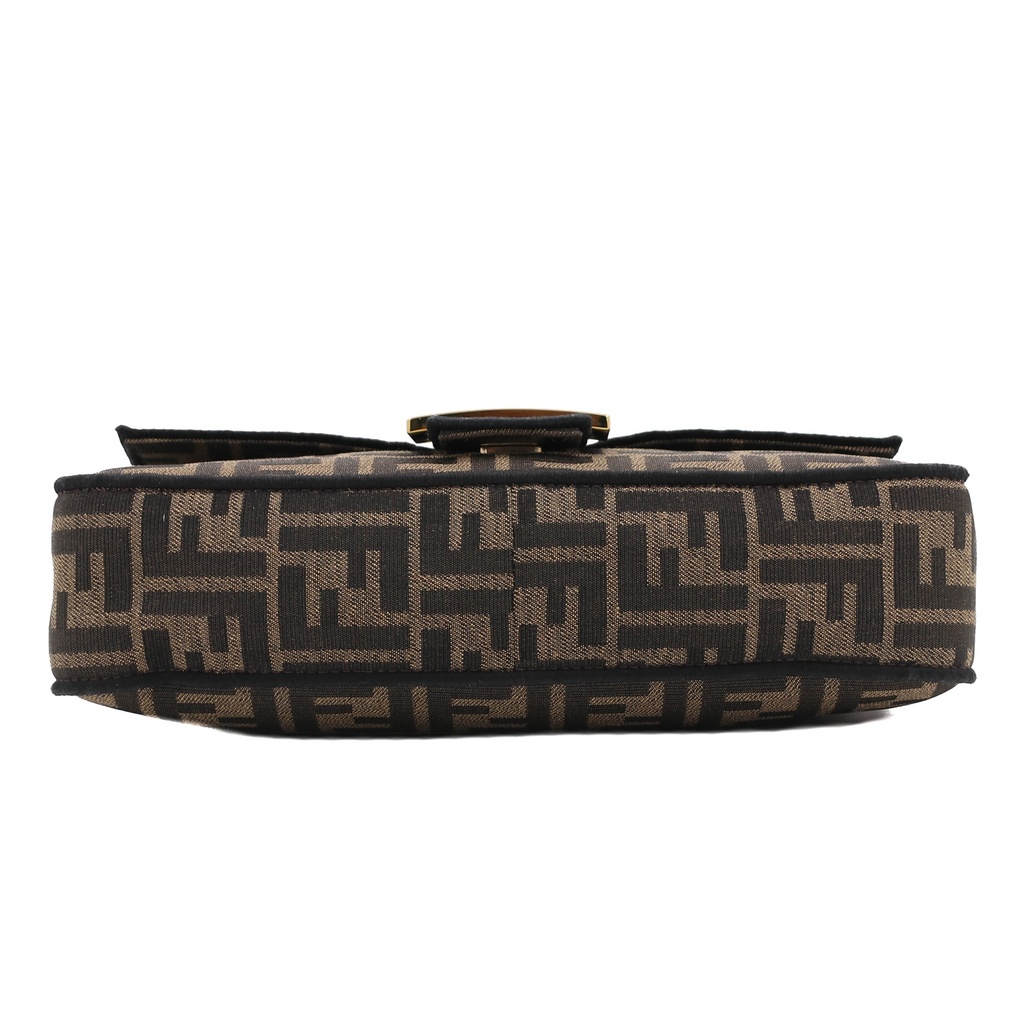 Fendi Baguette Brown FF Jacquard Fabric With Gold Hardware