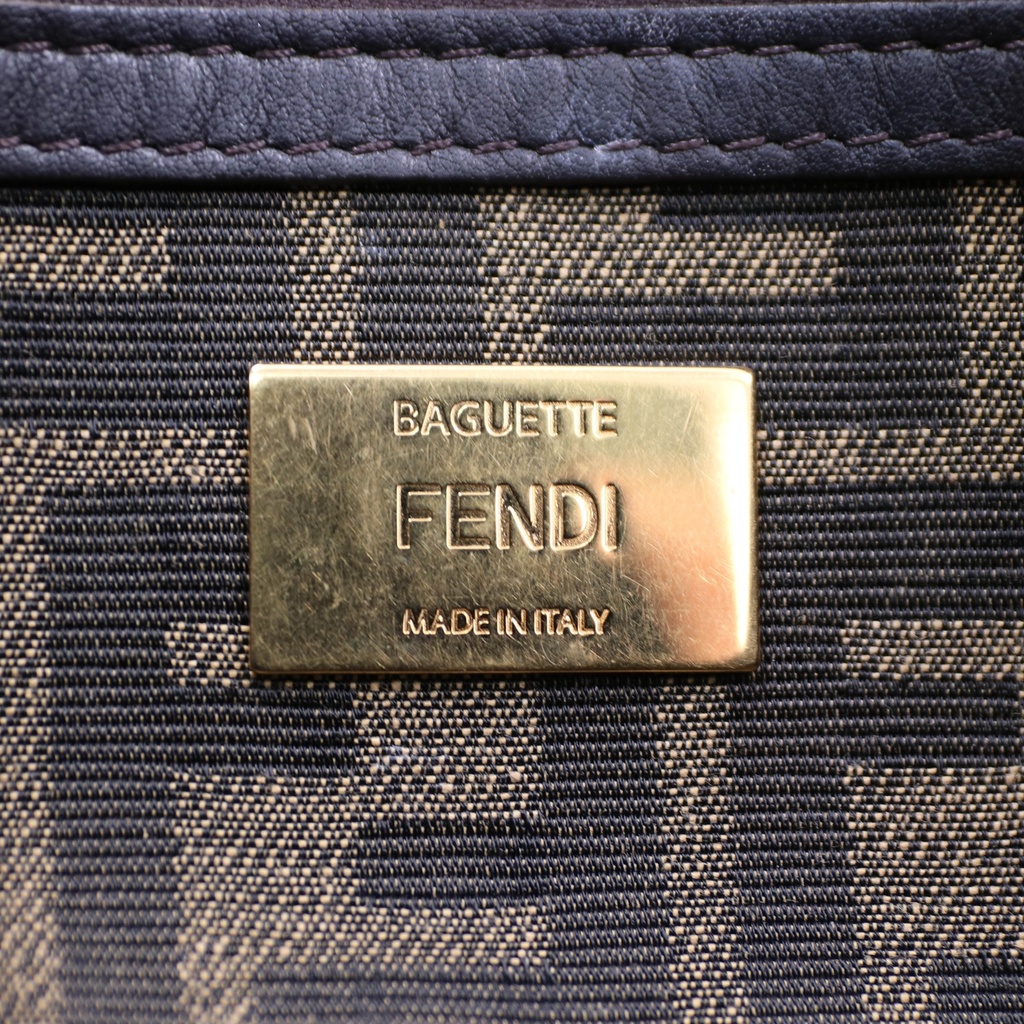 Fendi Baguette Brown FF Jacquard Fabric With Gold Hardware