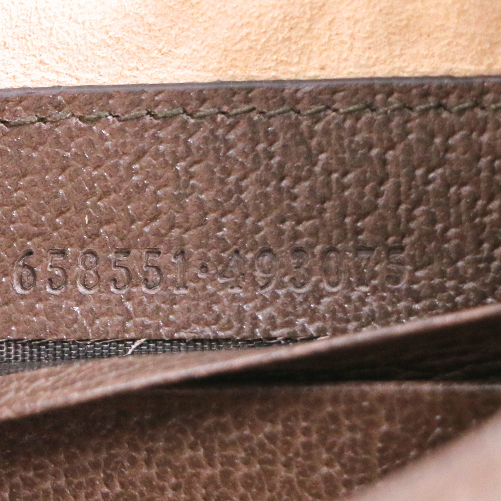 Gucci Ophidia Mini Beige And Ebony GG Supreme Canvas 658551