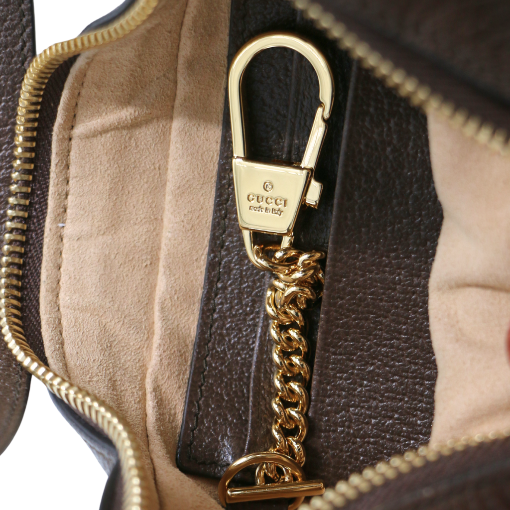 Gucci Ophidia Mini Beige And Ebony GG Supreme Canvas 658551