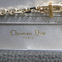 Christian Dior Silver Cannage Quilted Lambskin