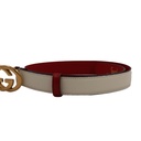 Gucci GG Logo Leather Belt Red 709982 Size 65 26