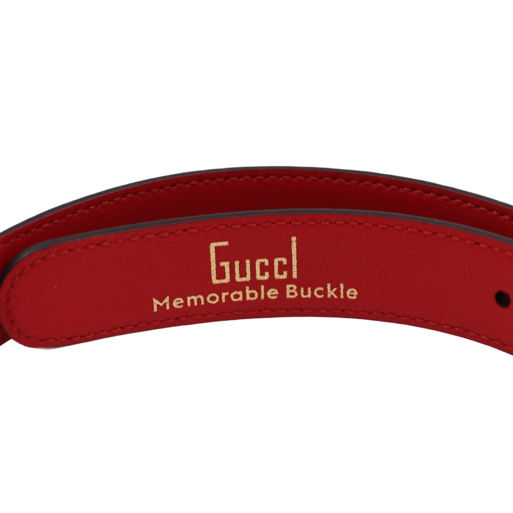 Gucci GG Logo Leather Belt Red 709982 Size 65 26