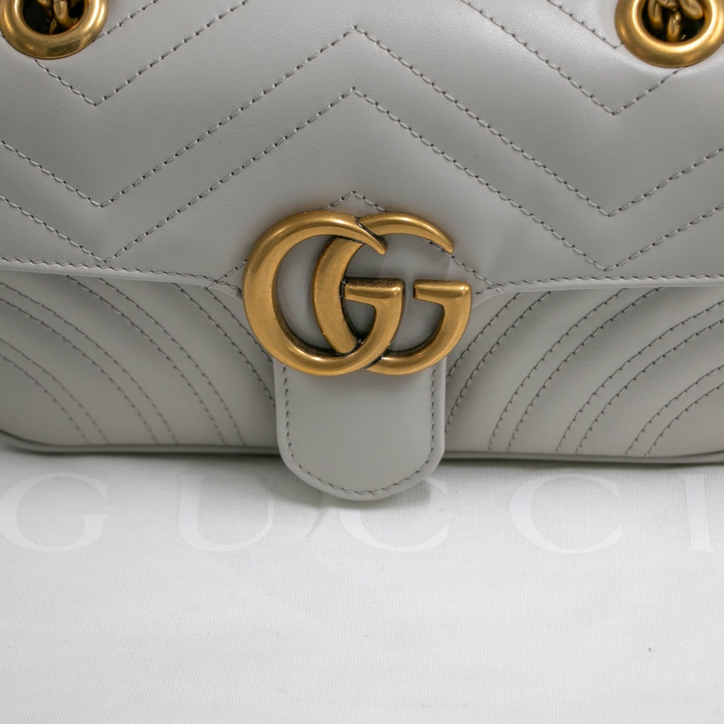 Gucci GG Marmont Chain Shoulder Bag Gray 446744