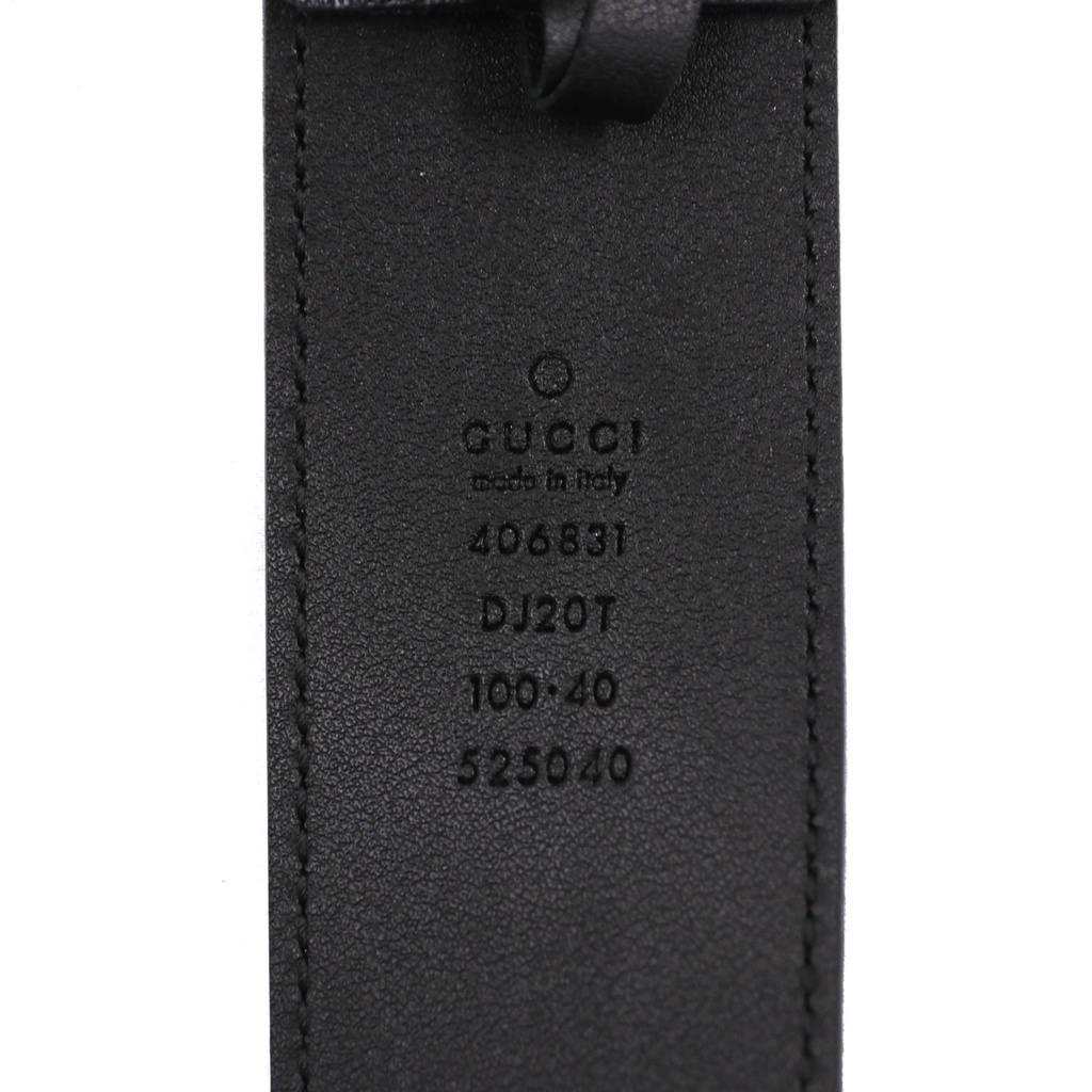Gucci GG Logo Leather Belt Black 406831 Size 100 40