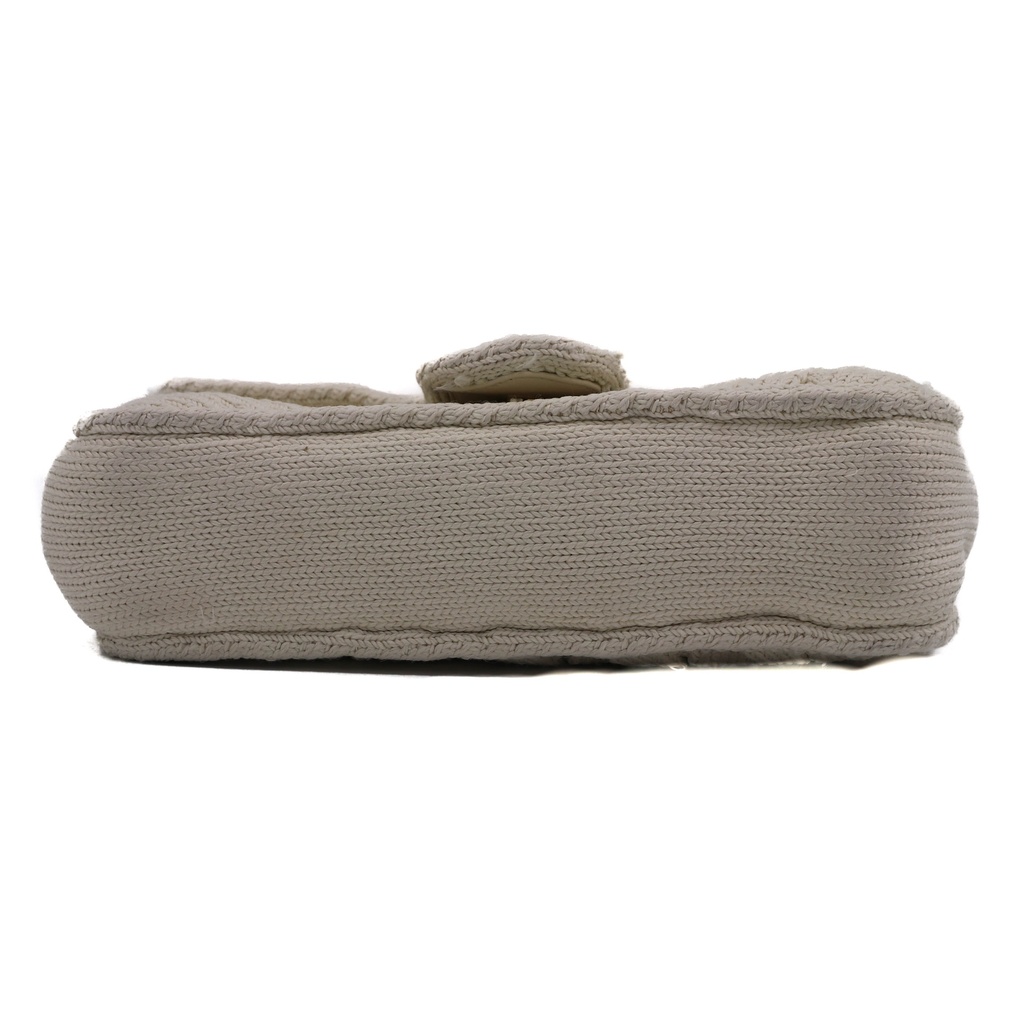 Gucci GG Wool Marmont Small Shoulder Bag Matelassé White 443497