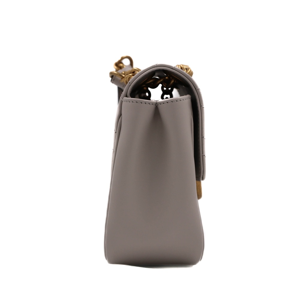 Gucci GG Marmont Chain Flap Wool Crossbody Bag White 739682