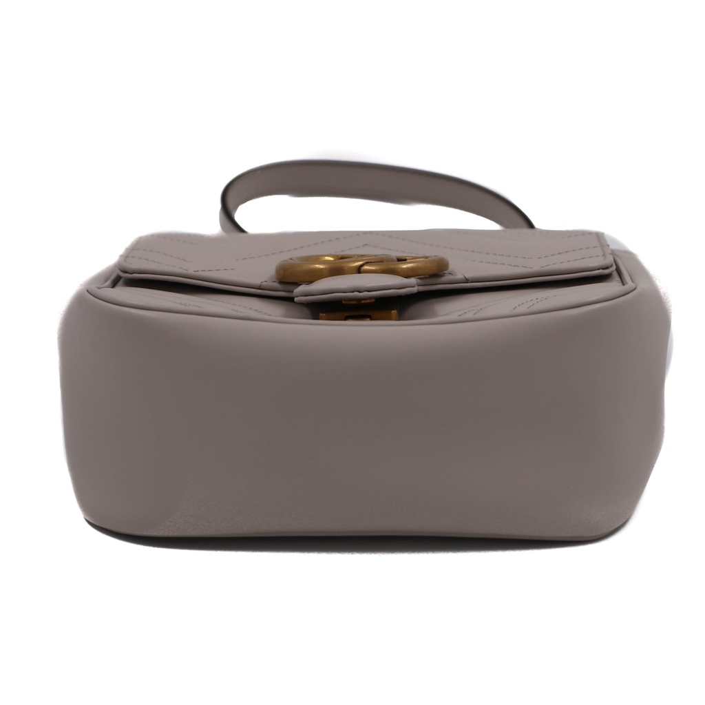 Gucci GG Marmont Chain Flap Wool Crossbody Bag White 739682