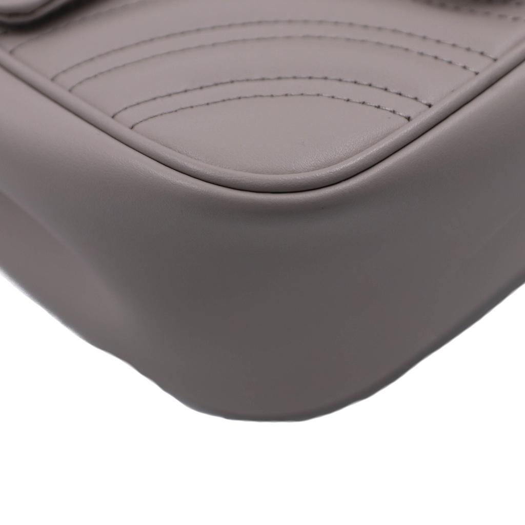 Gucci GG Marmont Chain Flap Wool Crossbody Bag White 739682