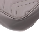 Gucci GG Marmont Chain Flap Wool Crossbody Bag White 739682