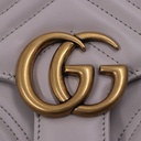 Gucci GG Marmont Chain Flap Wool Crossbody Bag White 739682