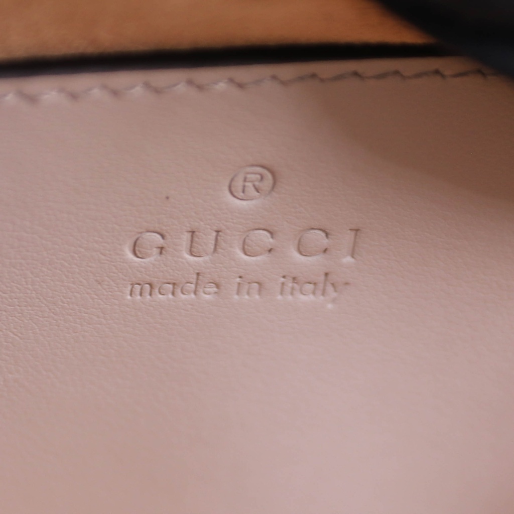 Gucci GG Marmont Chain Flap Wool Crossbody Bag White 739682