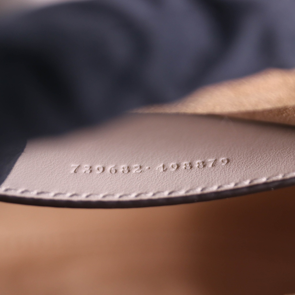 Gucci GG Marmont Chain Flap Wool Crossbody Bag White 739682