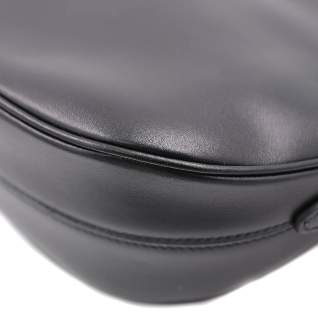 Prada Triangle Logo Zip Top Shoulder Bag Black