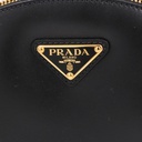Prada Triangle Logo Zip Top Shoulder Bag Black