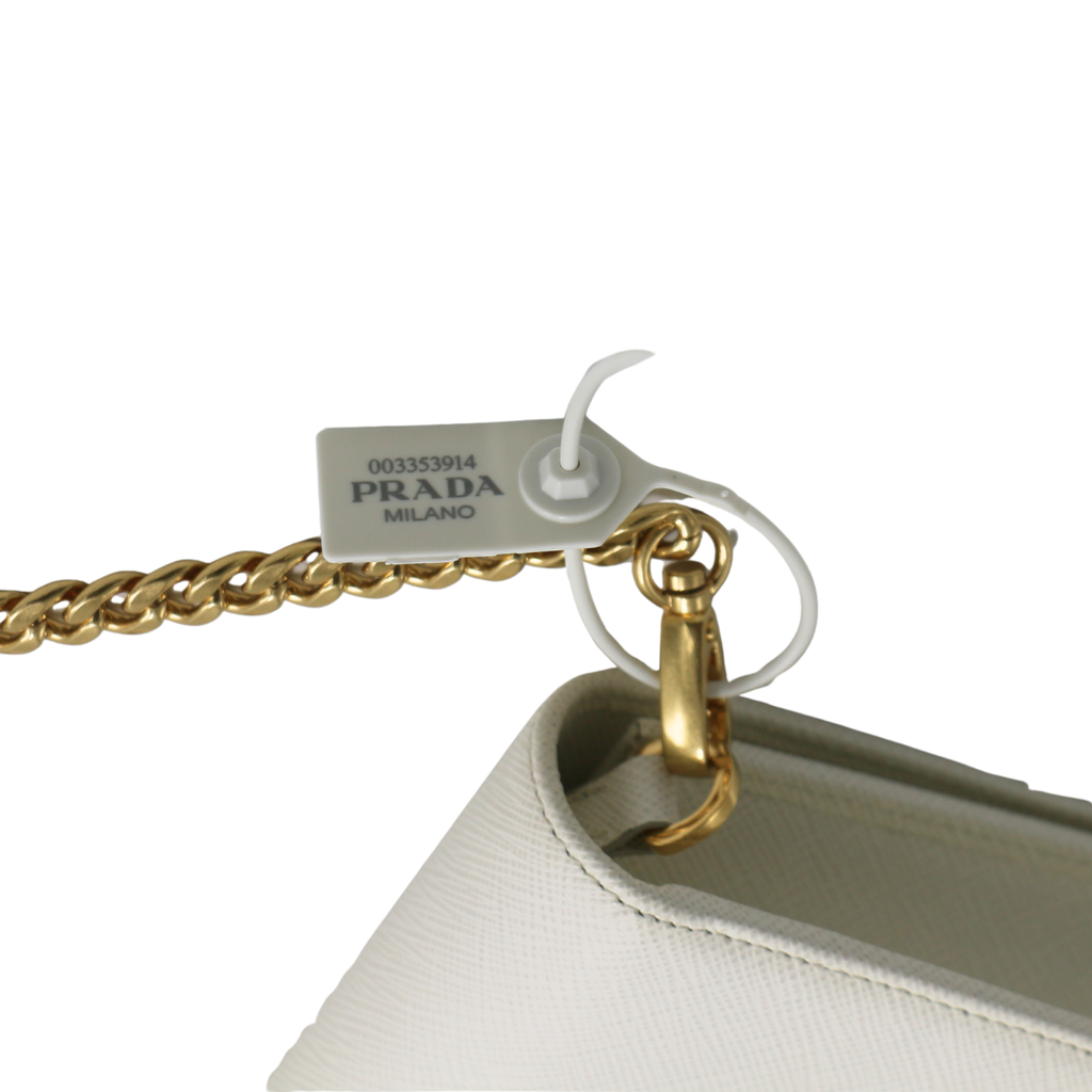 Prada Saffiano Leather Mini Bag White