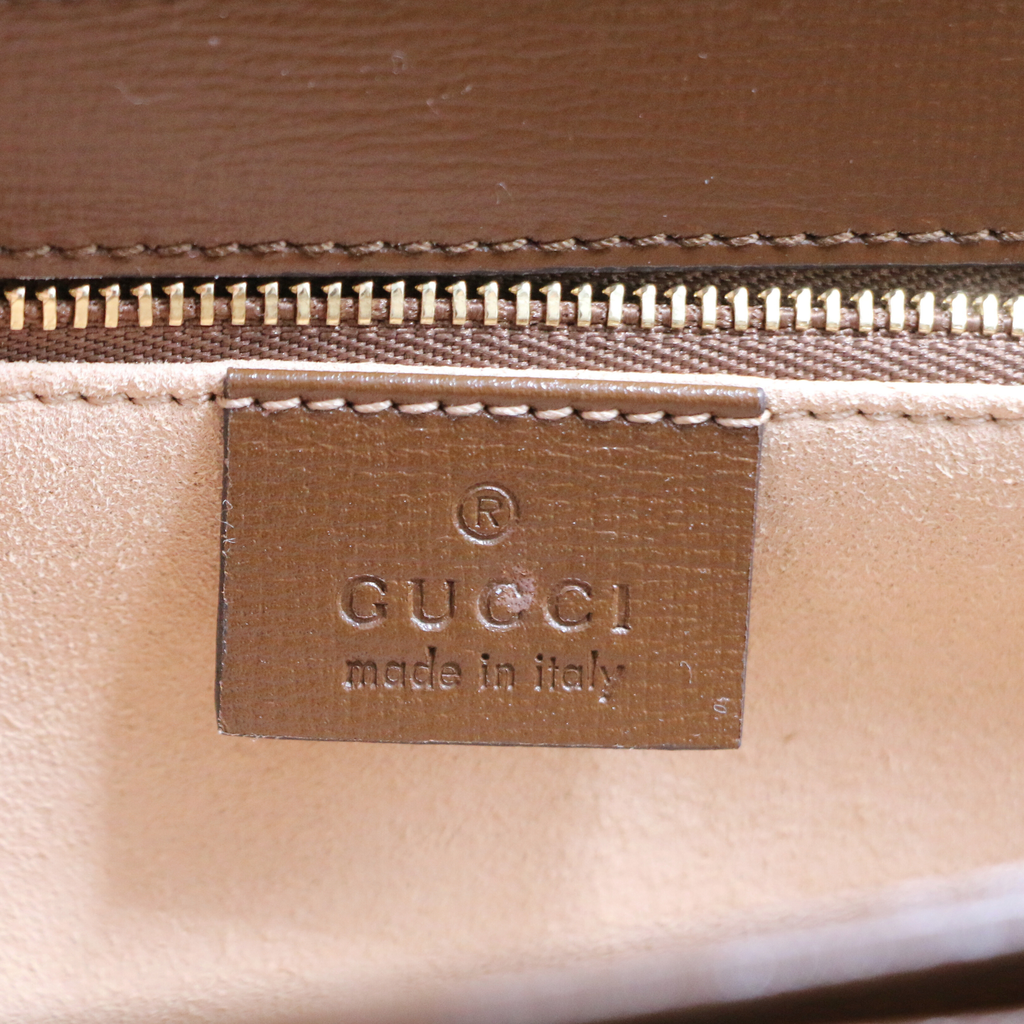 Gucci GG Supreme Horsebit 1955 PVC & Leather Shoulder Brown 602204