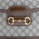 Gucci GG Supreme Horsebit 1955 PVC & Leather Shoulder Brown 602204