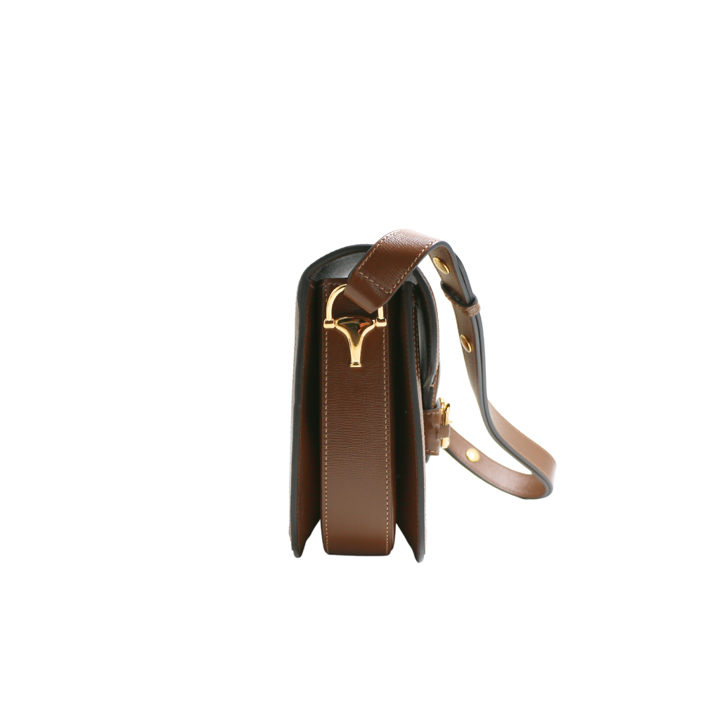 Gucci GG Supreme Horsebit 1955 PVC & Leather Shoulder Brown 602204