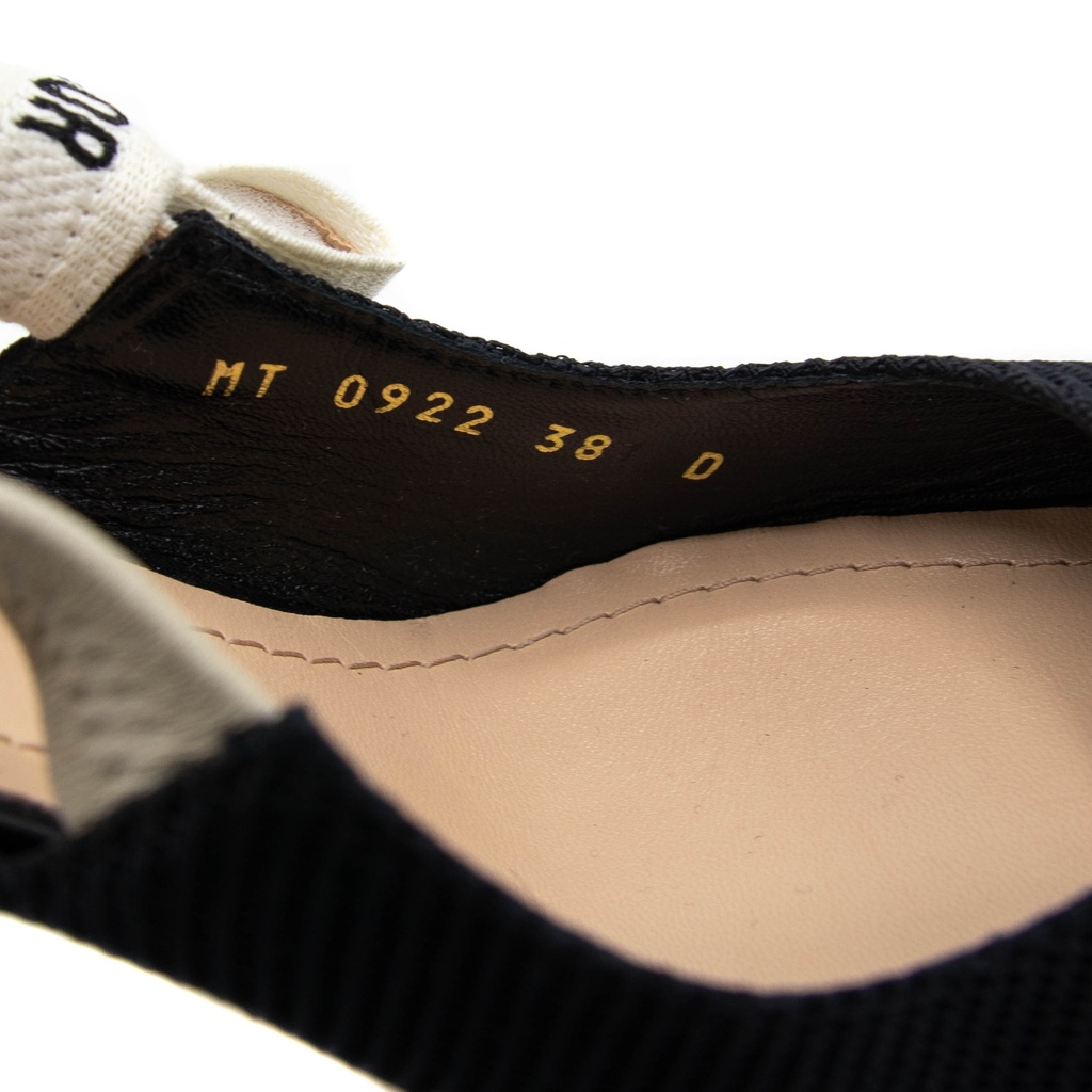 Christian Dior J'Adior Slingback Pump Black Technical Fabric In Size 38