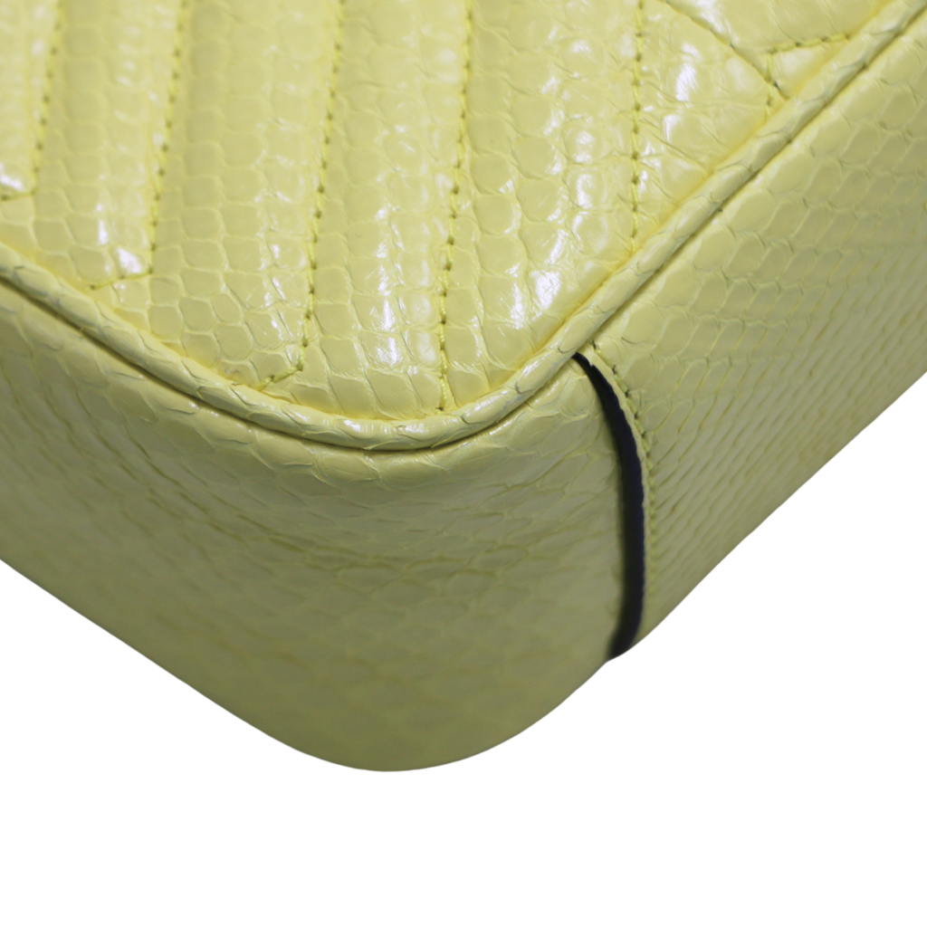 Gucci GG Marmont Small Shoulder Bag Python Yellow 443497