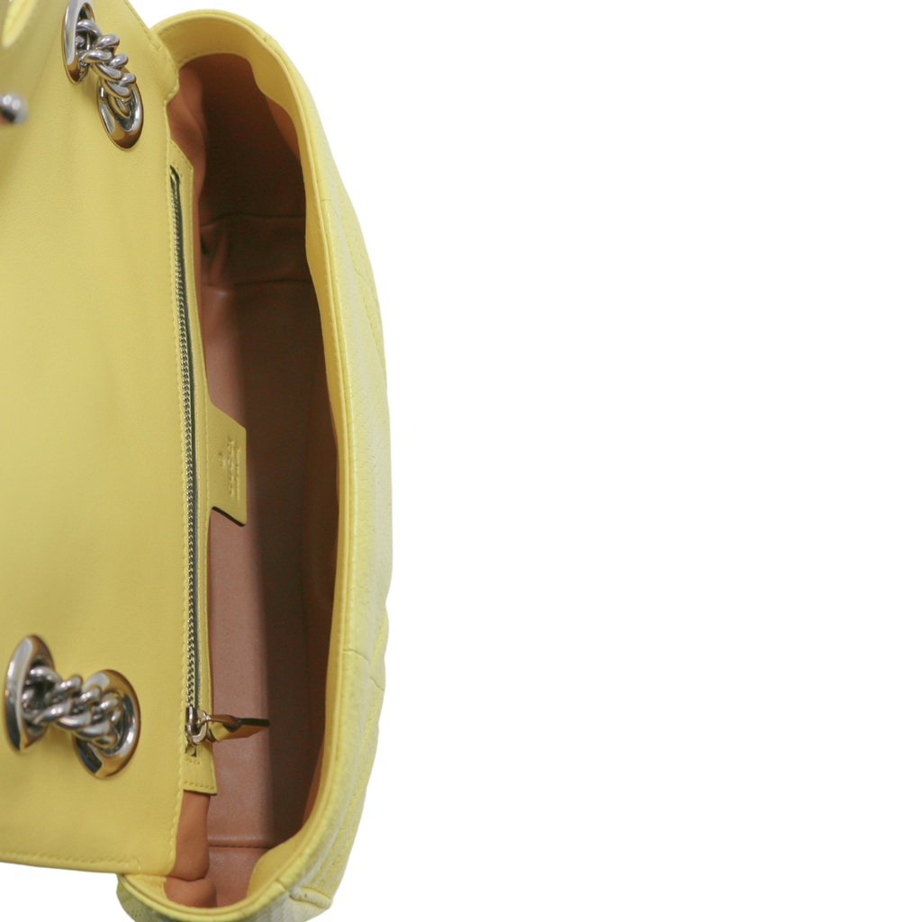 Gucci GG Marmont Small Shoulder Bag Python Yellow 443497