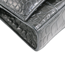 Balenciaga Hourglass Chain Wallet Crocodile Embossed Black