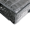 Balenciaga Hourglass Chain Wallet Crocodile Embossed Black