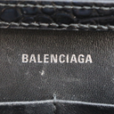 Balenciaga Hourglass Chain Wallet Crocodile Embossed Black