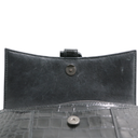 Balenciaga Hourglass Chain Wallet Crocodile Embossed Black