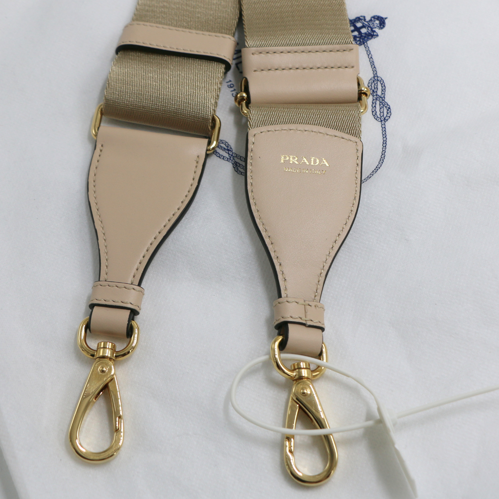 Prada Smooth Leather Mini Shoulder Bag Beige