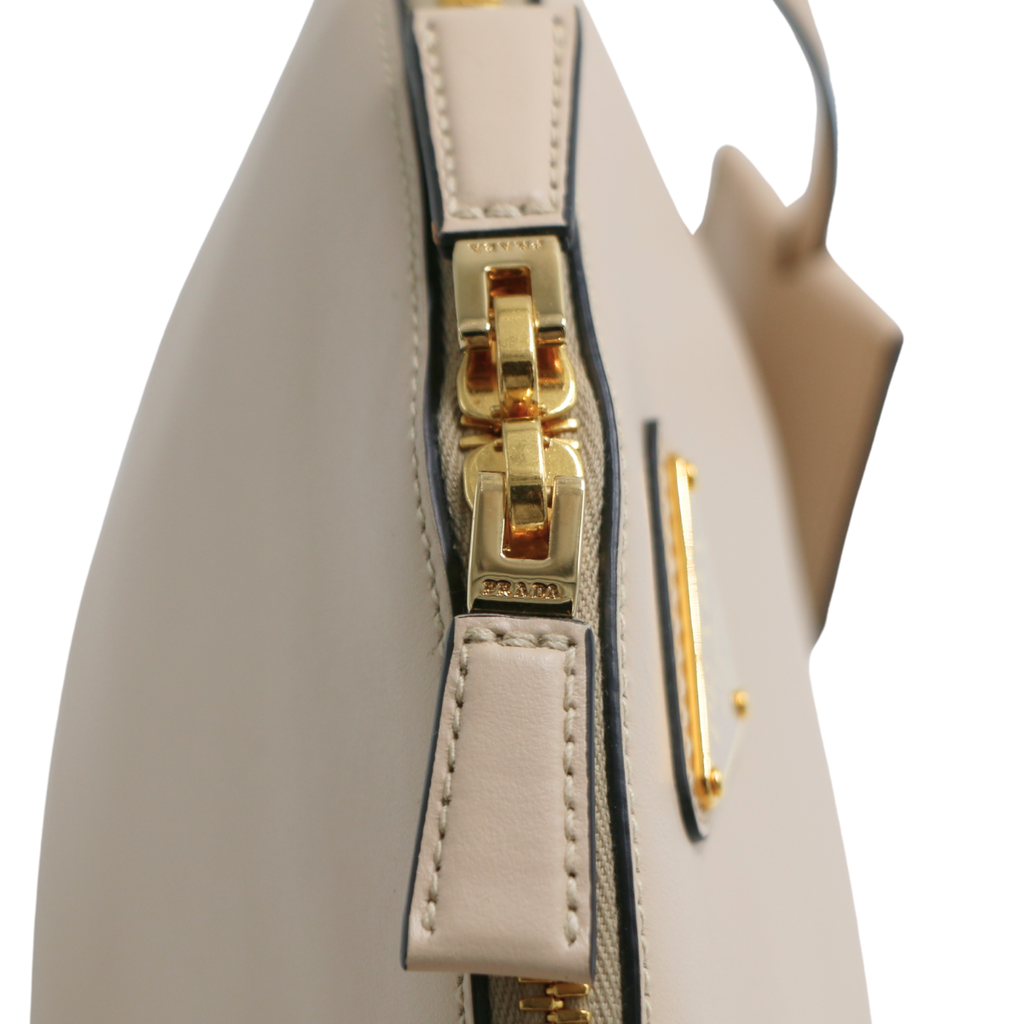 Prada Smooth Leather Mini Shoulder Bag Beige