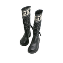 Christian Dior D-Major Boot Cannage Tweed and Black Calfskin