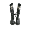 Christian Dior D-Major Boot Cannage Tweed and Black Calfskin