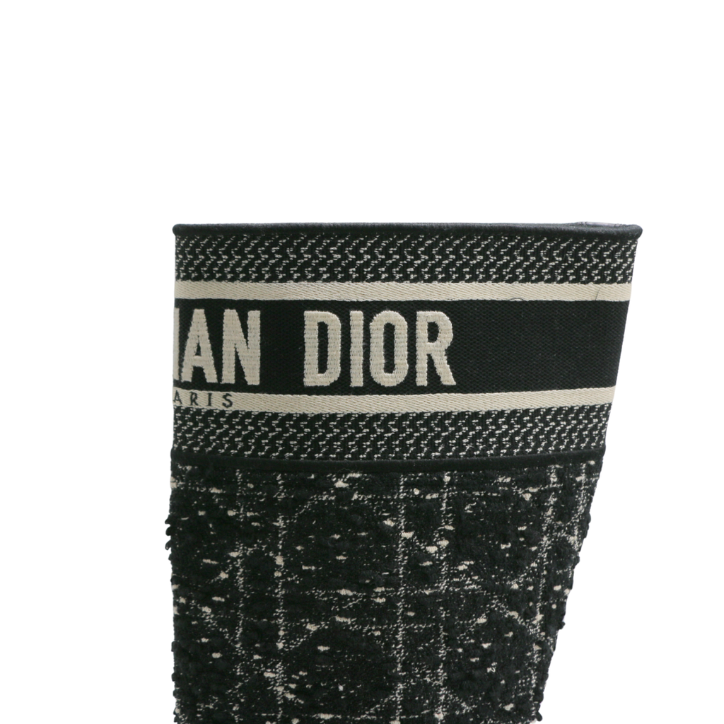 Christian Dior D-Major Boot Cannage Tweed and Black Calfskin