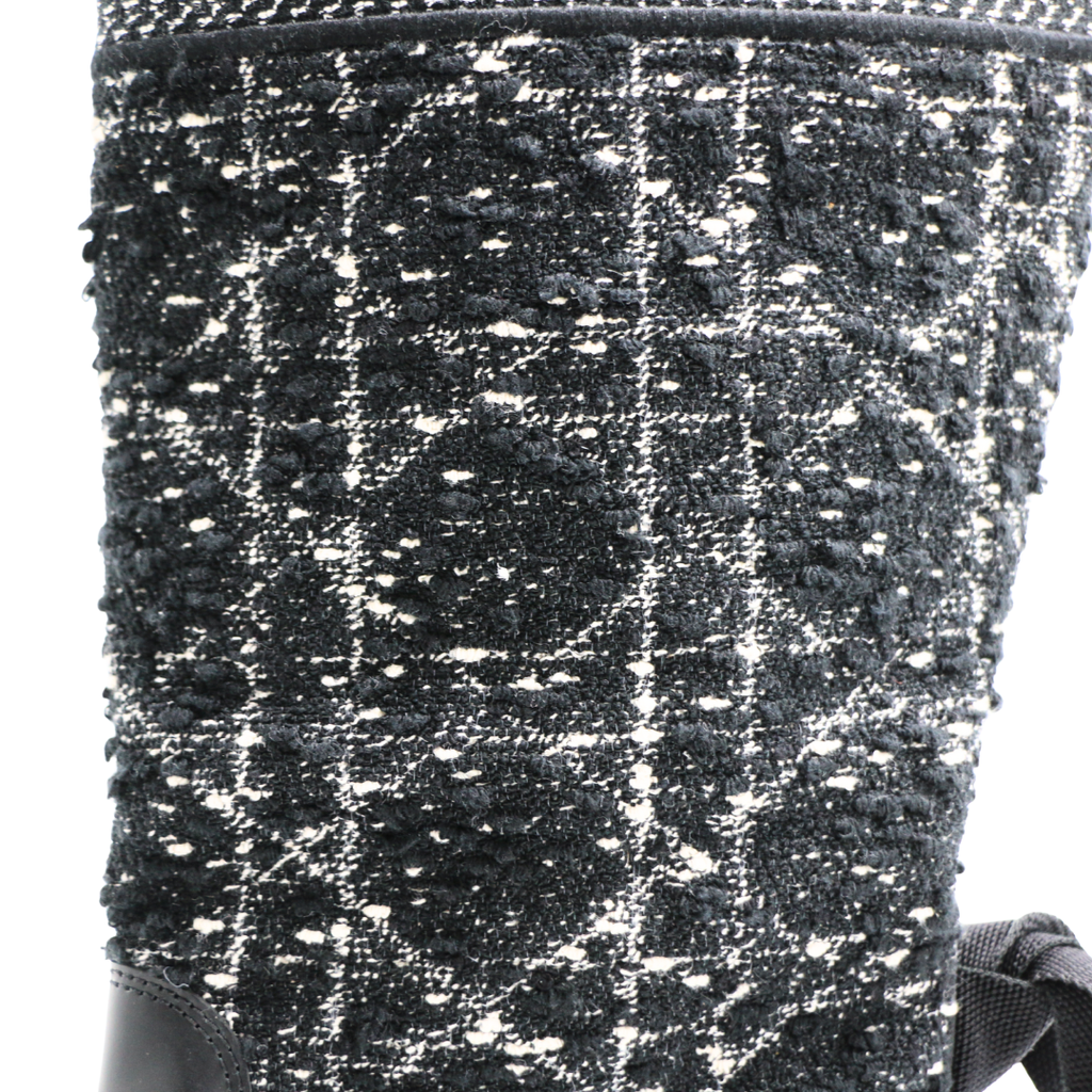 Christian Dior D-Major Boot Cannage Tweed and Black Calfskin