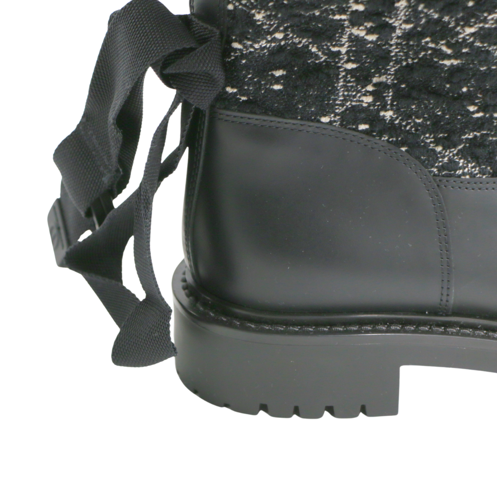 Christian Dior D-Major Boot Cannage Tweed and Black Calfskin