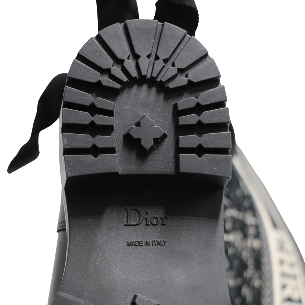 Christian Dior D-Major Boot Cannage Tweed and Black Calfskin