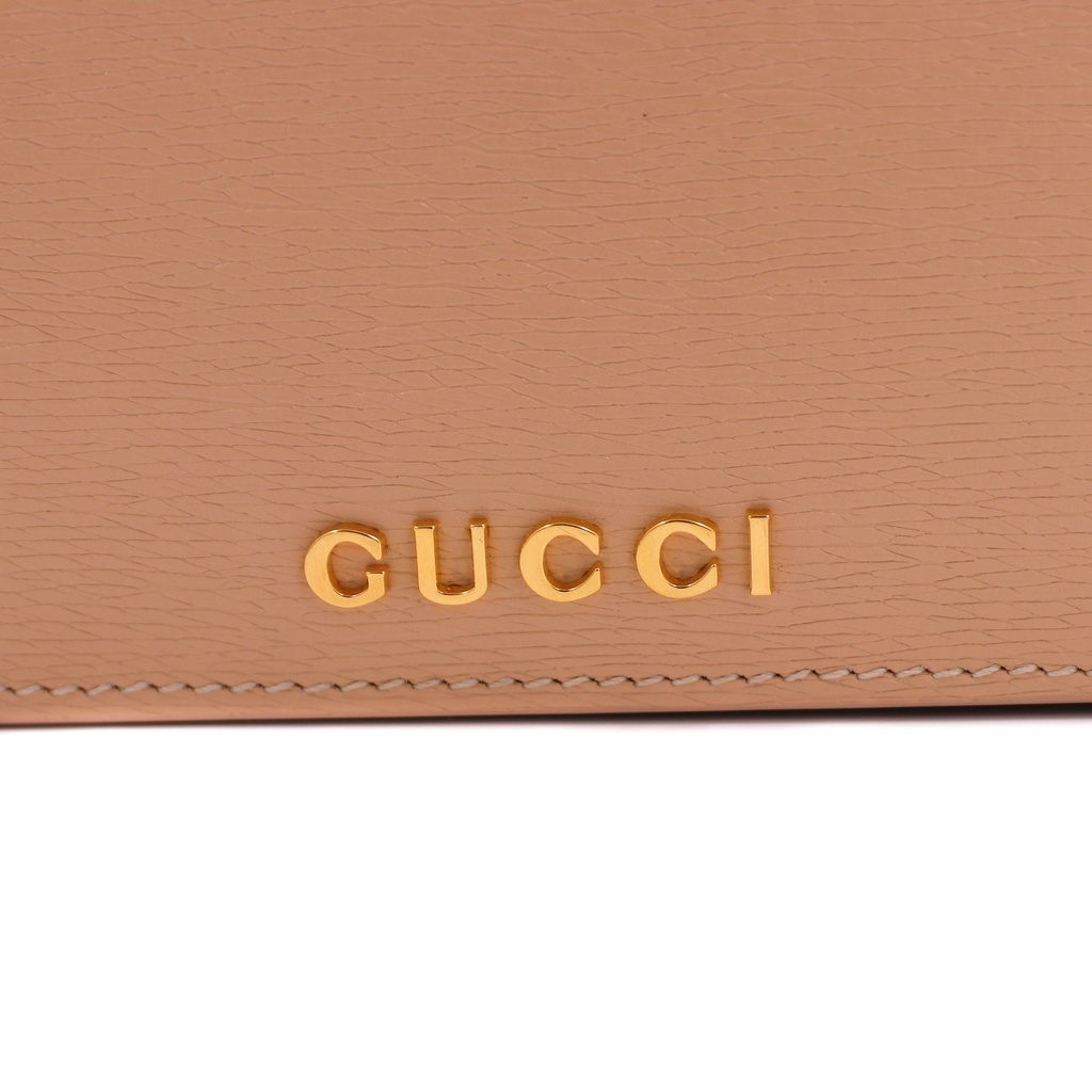 Gucci Logo Chain Wallet Shoulder Bag Beige 772643