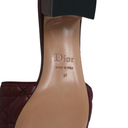 Christian Dior Lady Dior Heels Slide Lamskin Burgandy In Size 37