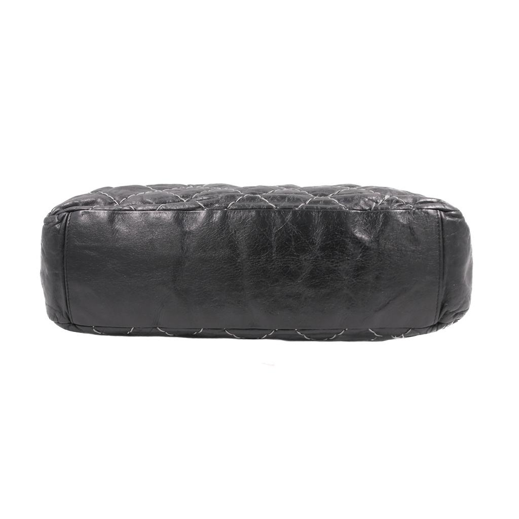 Chanel Black Maxi Double Stitch Single Flap Bag