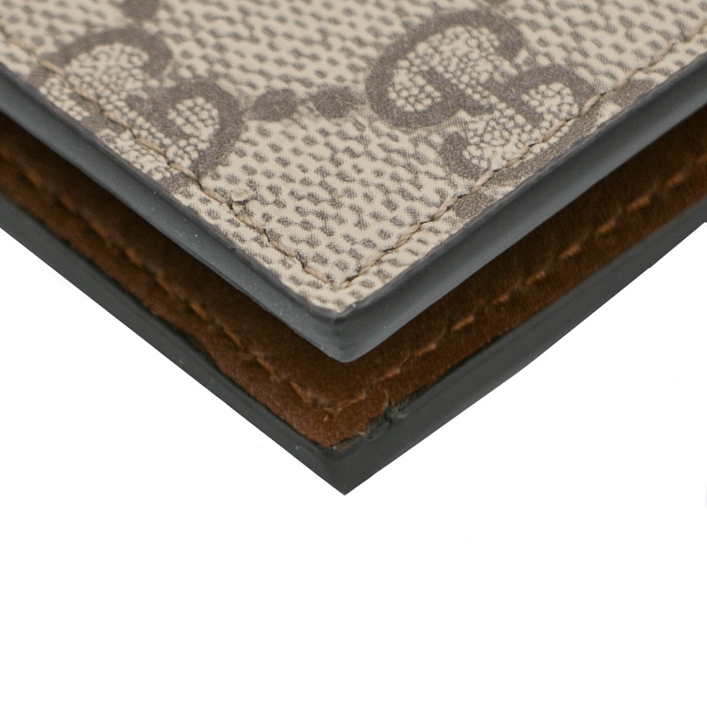 Gucci GG Emblem Bi-Fold Wallet In Beige Fabric 821206