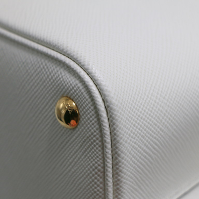 Prada Double Bag Small In Saffiano Leather White