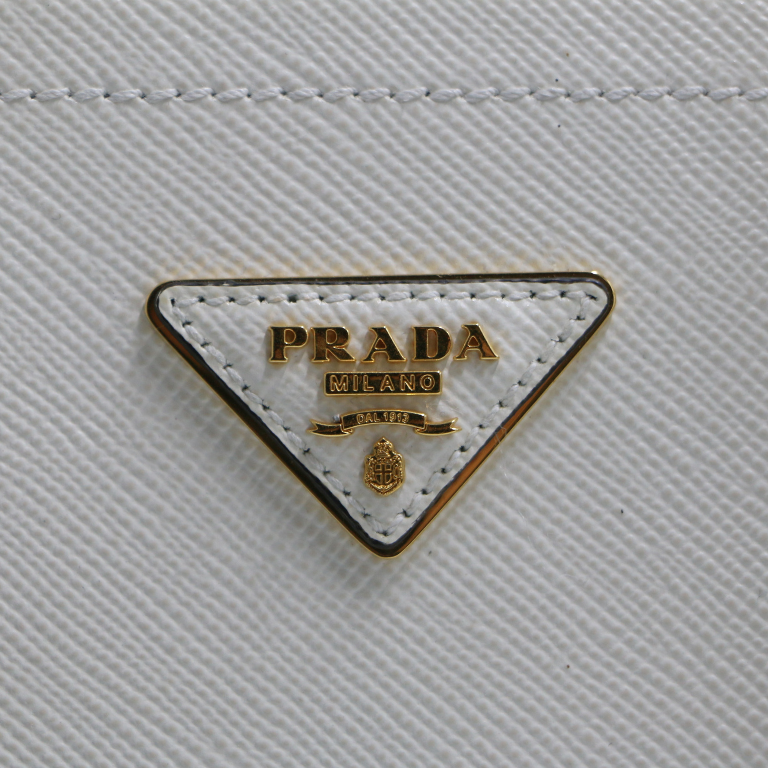 Prada Double Bag Small In Saffiano Leather White