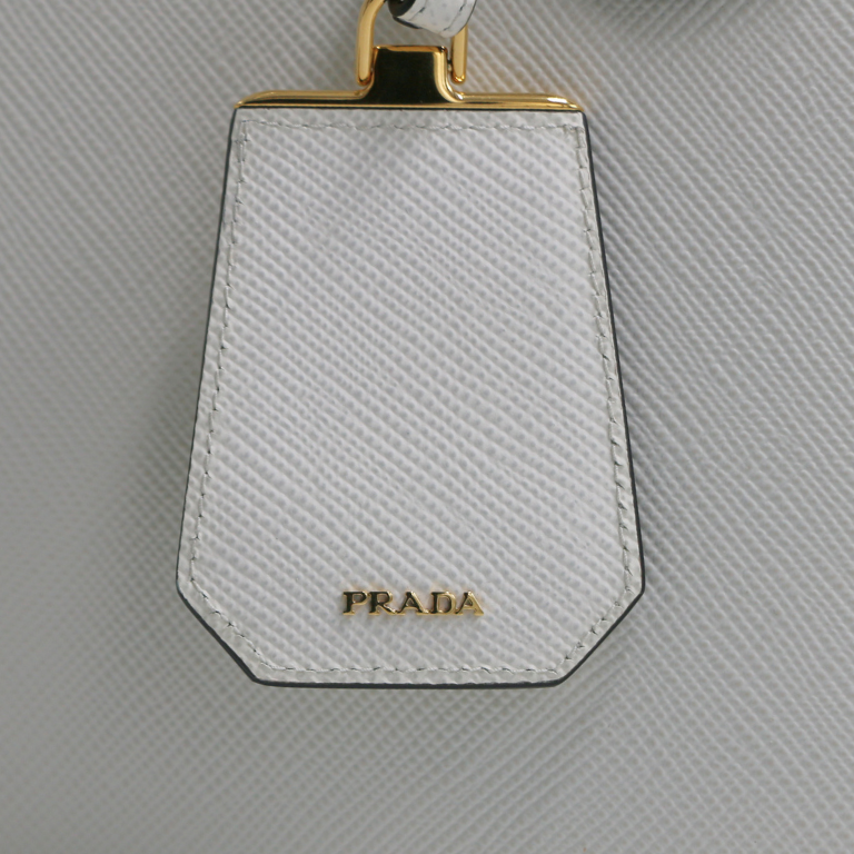 Prada Double Bag Small In Saffiano Leather White