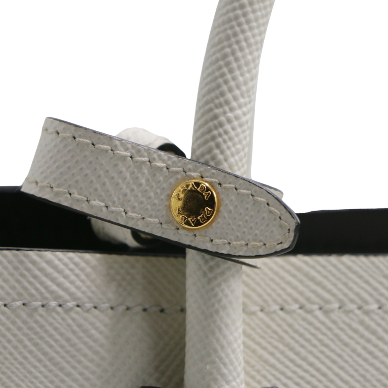 Prada Double Bag Small In Saffiano Leather White
