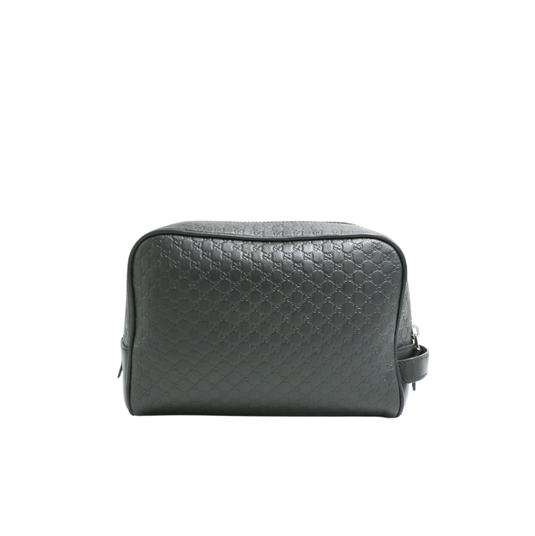 Gucci Black Leather Guccissima Toiletry Bag