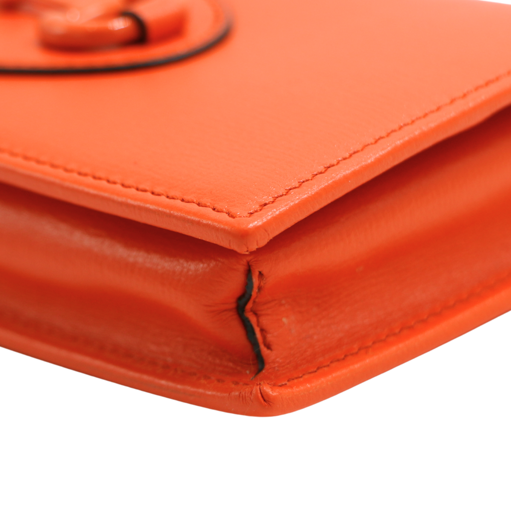 Gucci Horsebit 1955 Orange Wallet with Chain 621892
