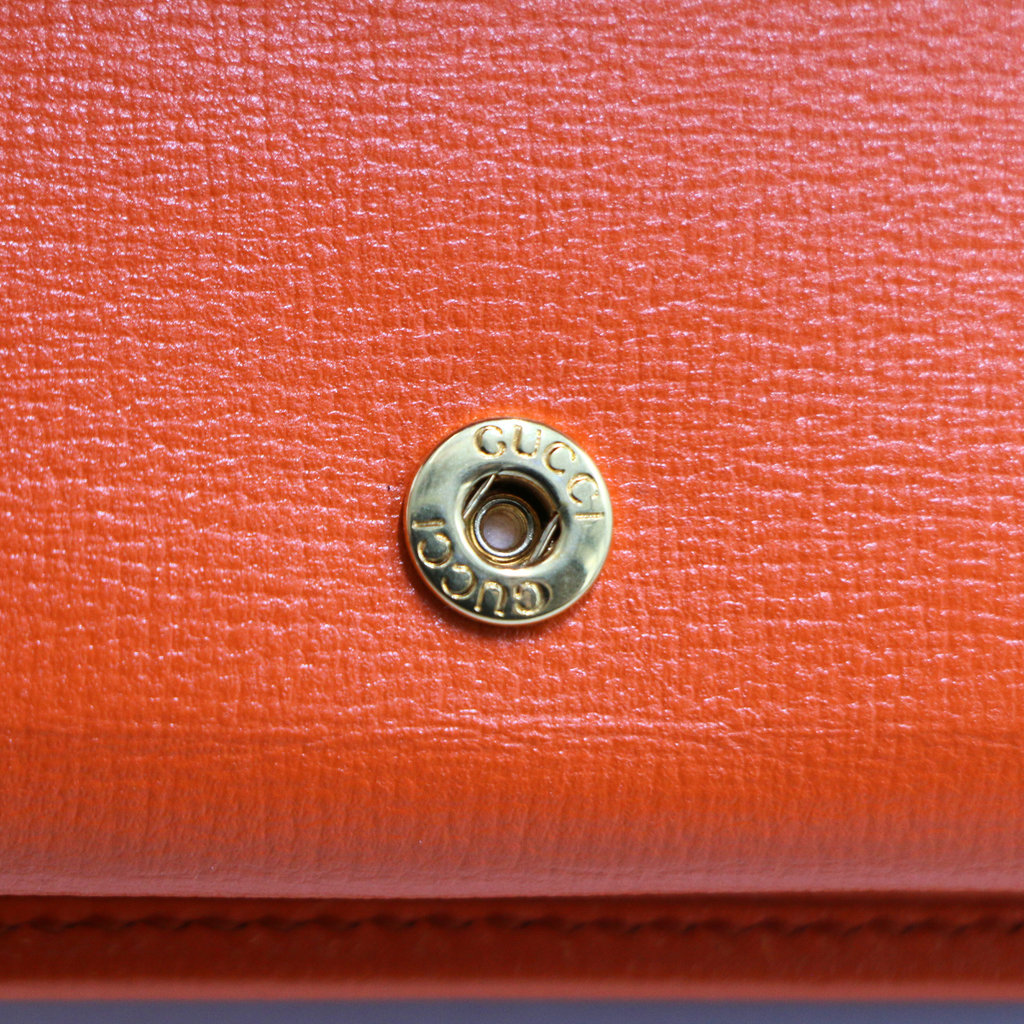 Gucci Horsebit 1955 Orange Wallet with Chain 621892